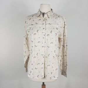 Wrangler Blues Boots Lasso Western Shirt Medium